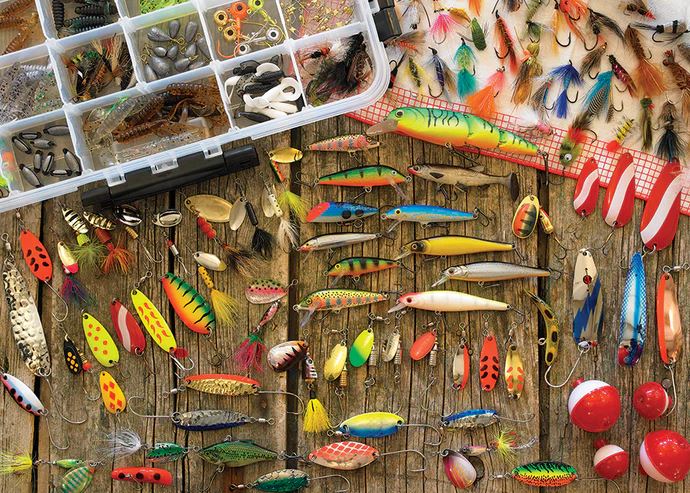 COBBLE HILL JIGSAW PUZZLE 1000 PIECES - FISHING LURES #40185