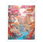 CRYSTAL ART - PAYSAGE JAPONAIS CERISIERS EN FLEURS 35CM X 45CM - DIAMOND DOTZ (KIT DE PARCHEMIN)