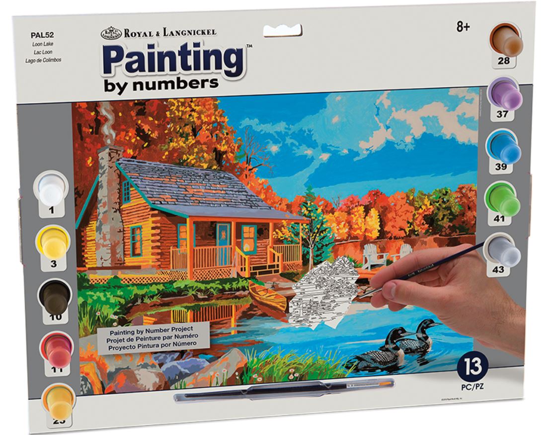 LARGE ADULT PAINT BY NUMBER - LOON LAKE