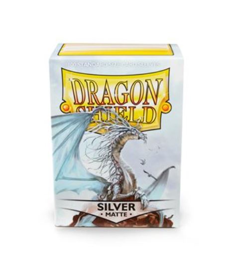 DRAGON SHIELD MATTE SILVER 100 PROTECTIVE CARD SLEEVES