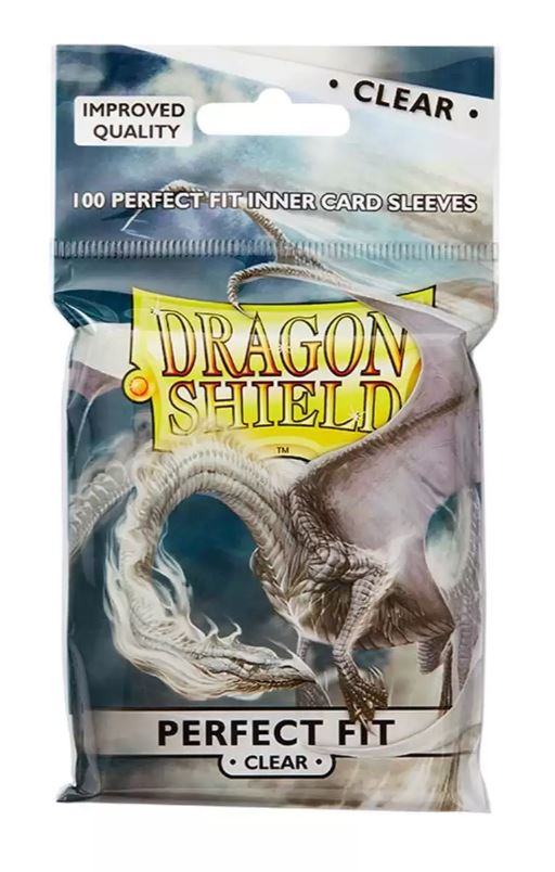 PAQUET DE 100 POCHETTES PROTECTRICES DE CARTES TRANSPARENTES DRAGON SHIELD (PERFECT FIT)