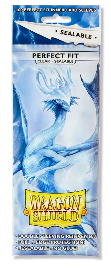 PAQUET DE 100 POCHETTES PROTECTRICES DE CARTES TRANSPARENTES SCELLABLES DRAGON SHIELD