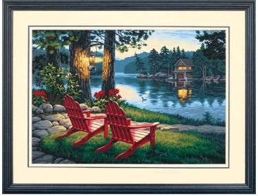 PAINT BY NUMBERS 20X14 ADIRONDACK EVENING (LARGE)