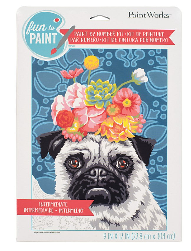 PEINTURE À NUMÉROS JUNIOR - CHIEN SOUFFRANT D'ANXIÉTÉ SOCIALE 9 X 12