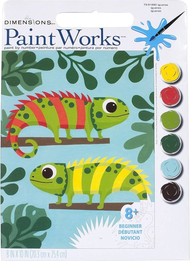 PEINTURE À NUMÉROS JUNIOR - IGUANES 8 X 10