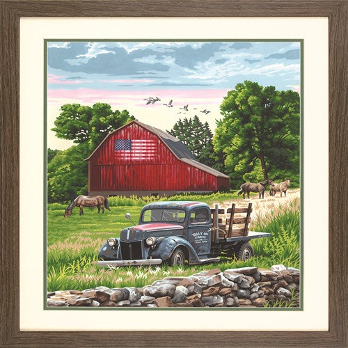 PEINTURE À NUMÉROS UNE FERME EN ÉTÉ (MOYENNE)