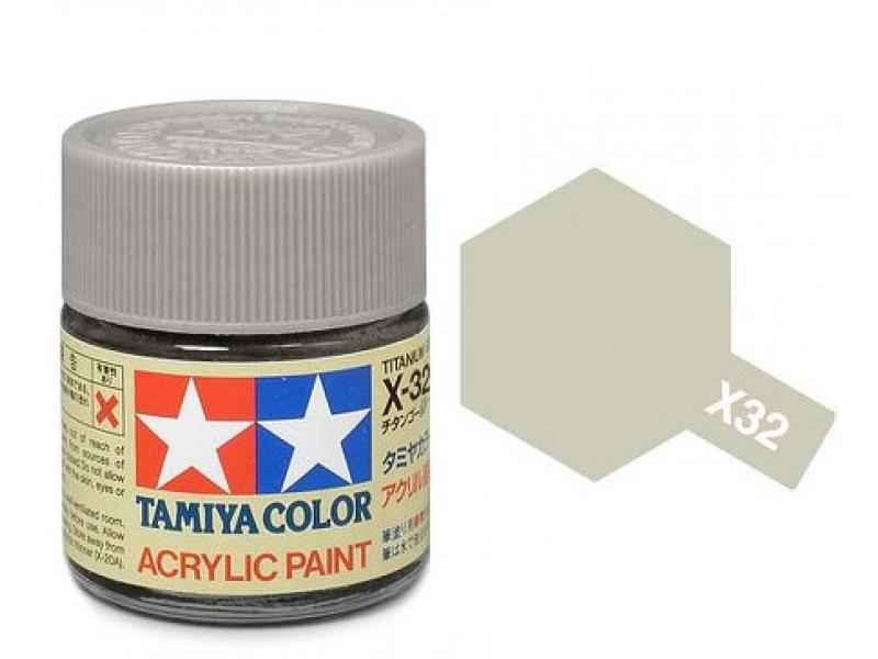 PEINTURE TAMIYA MINI TITANE ARGENT X-32