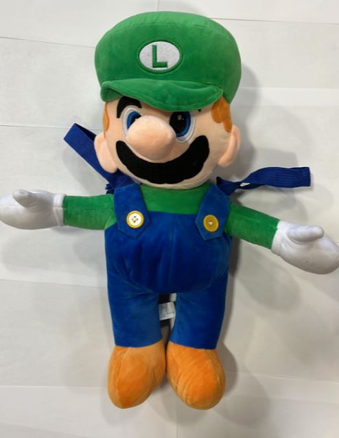 LUIGI PLUSH WITH LOOPS TO CARRY ON THE BACK (MARIO BROS) 50 CM - 20 INCHES