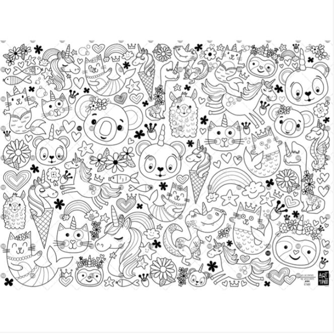COLORIAGE GÉANT - LES LICORNES