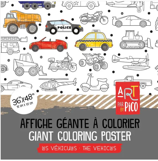 COLORIAGE GÉANT - LES VÉHICULES