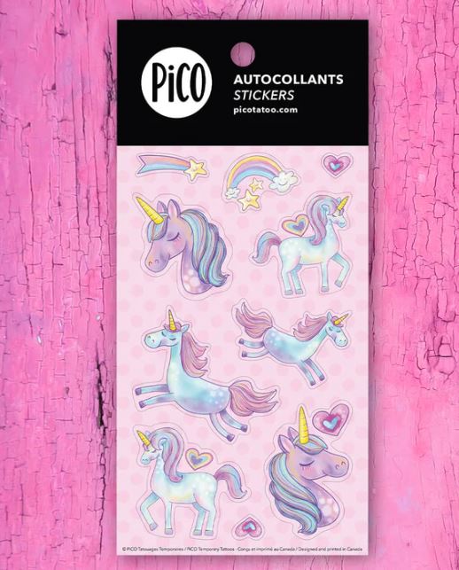 PICO TATOO - AUTOCOLLANTS - LES MIGNONNES LICORNES