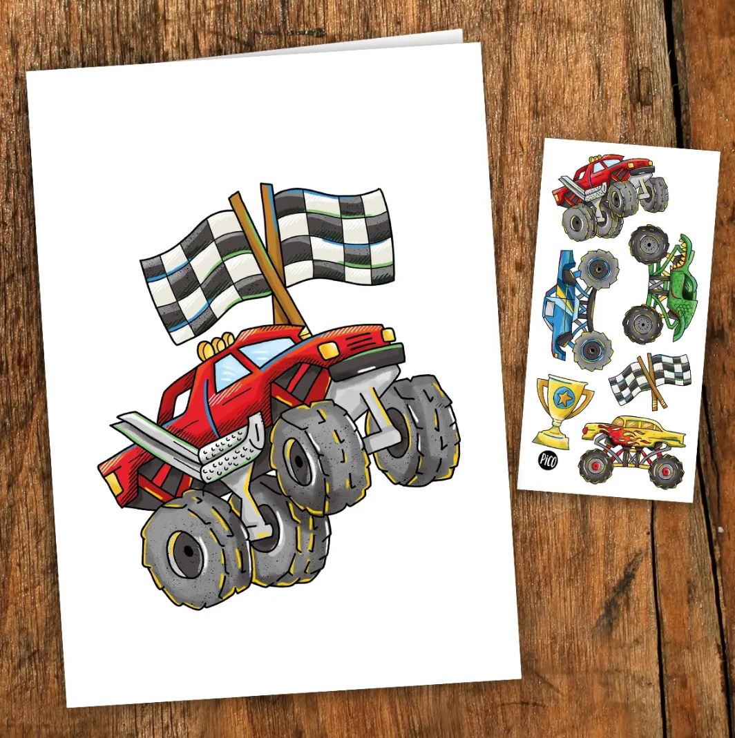 PICO TATOO - CARTE DE SOUHAITS - CAMION MONSTRE