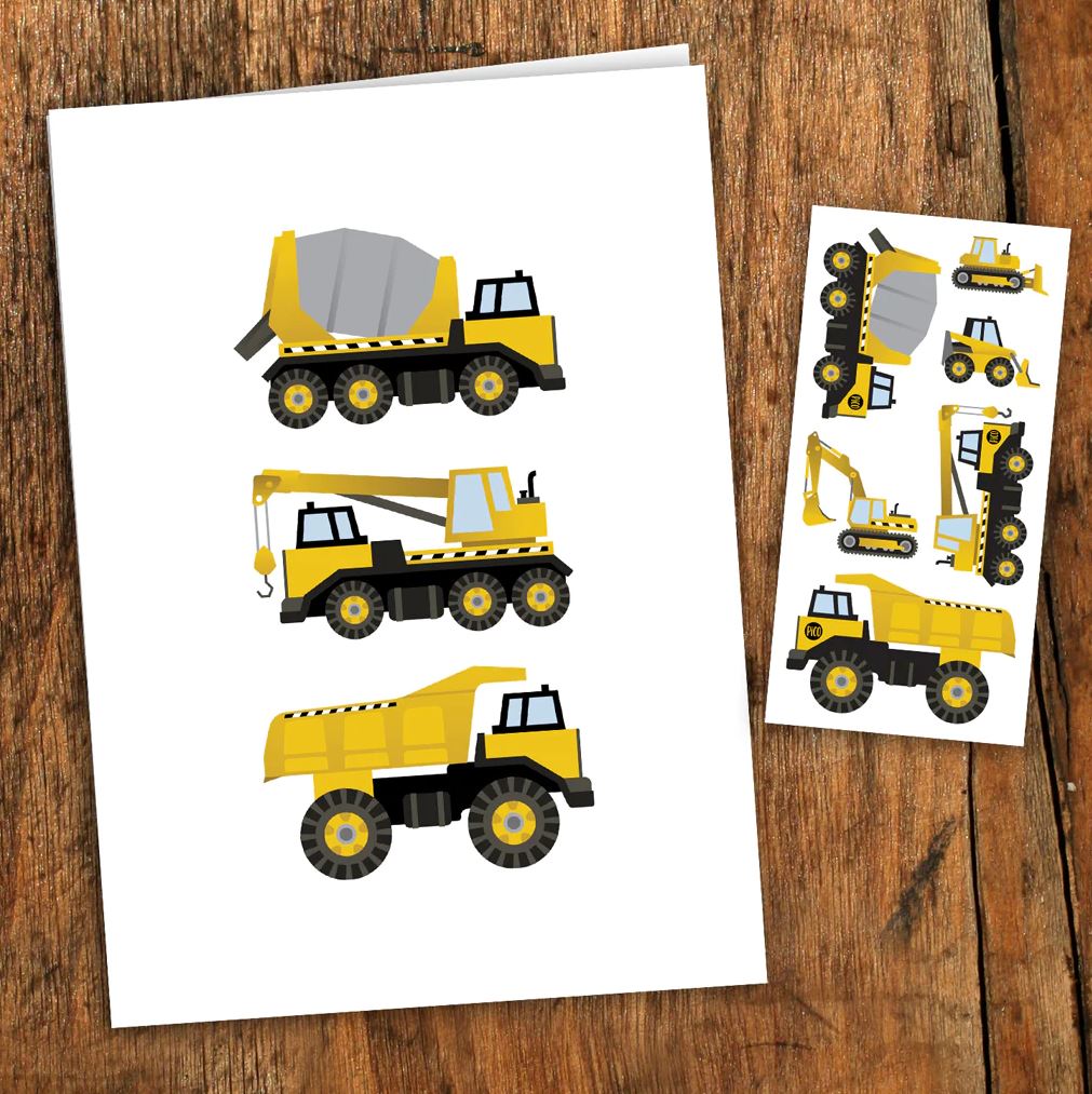 PICO TATOO - CARTE DE SOUHAITS - LES CAMIONS BRUMMMMMM...