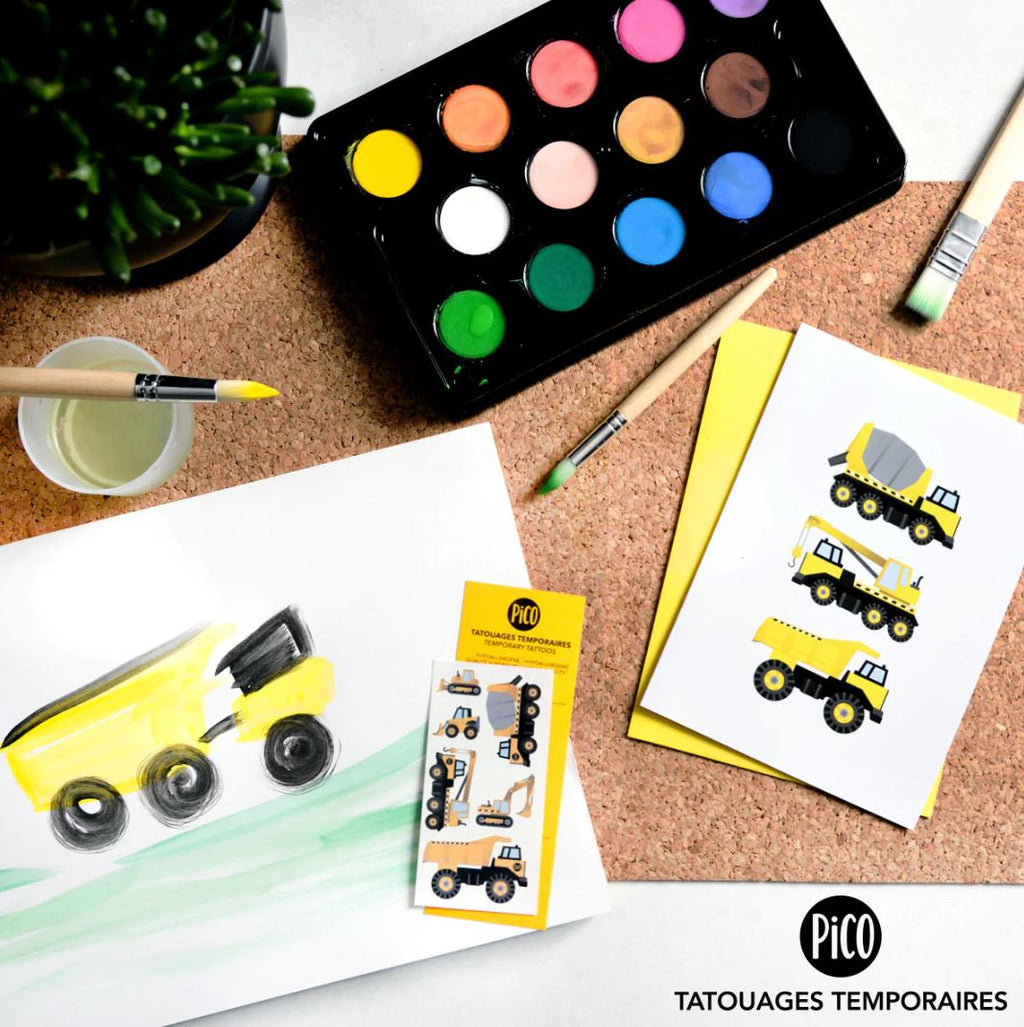PICO TATOO - CARTE DE SOUHAITS - LES CAMIONS BRUMMMMMM...