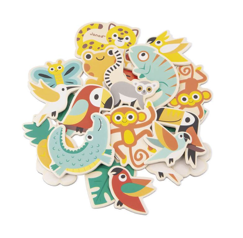 AIMANTS ANIMAUX TROPICAUX 24 PIÈCES