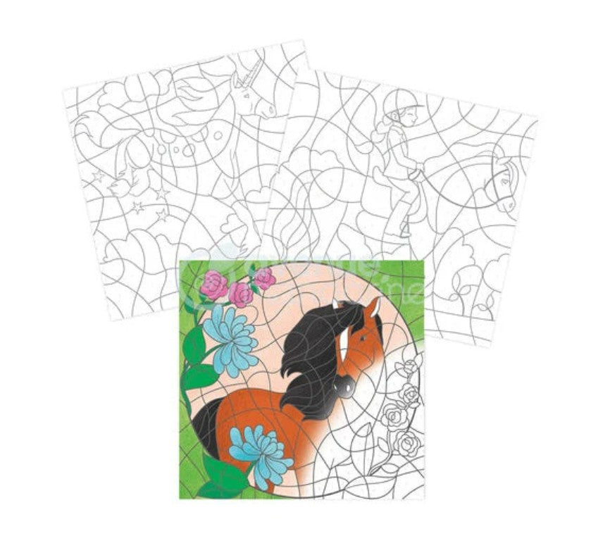 AVENUE MANDARINE - GRAFFY POP - CAHIER À COLORIER PAR NUMÉROS CHEVAUX