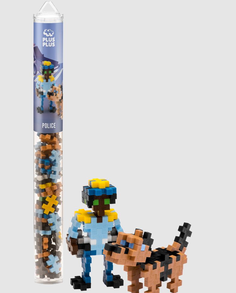 BLOCS PLUS-PLUS - TUBE - POLICE - 70 PIÈCES