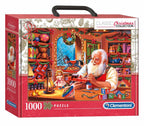 CLEMENTONI CASSE-TÊTE 1000 PIÈCES - ATELIER DU PÈRE NOËL MALLETTE DE TRANSPORT #80971