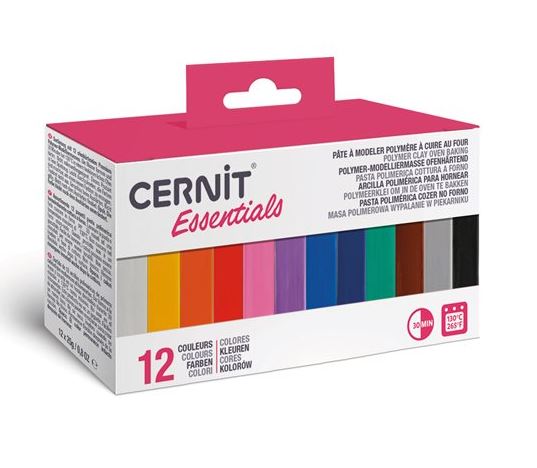 CERNIT - POLYMER CLAY ASSORTMENTS OF 12 COLORS (12 MINI BLOCKS OF 25G EACH)