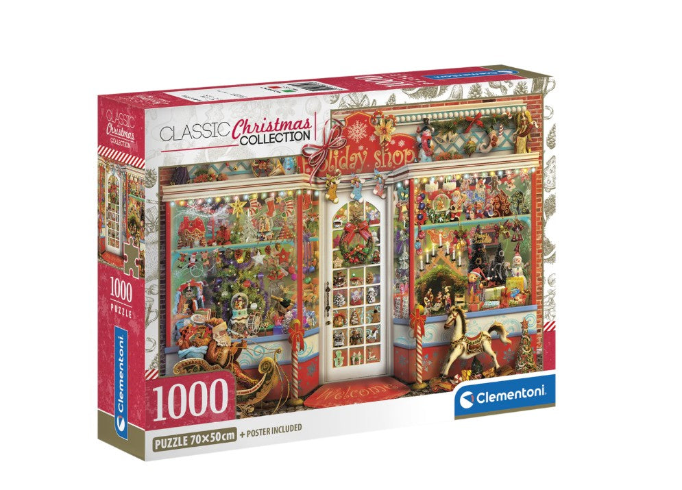 CLEMENTONI JIGSAW PUZZLE 1000 PIECES - HOLIDAY SHOP #39997 (CHRISTMAS)