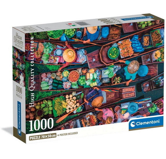 CLEMENTONI CASSE-TÊTE 1000 PIÈCES - MARCHÉ FLOTTANT THAÏ #39932