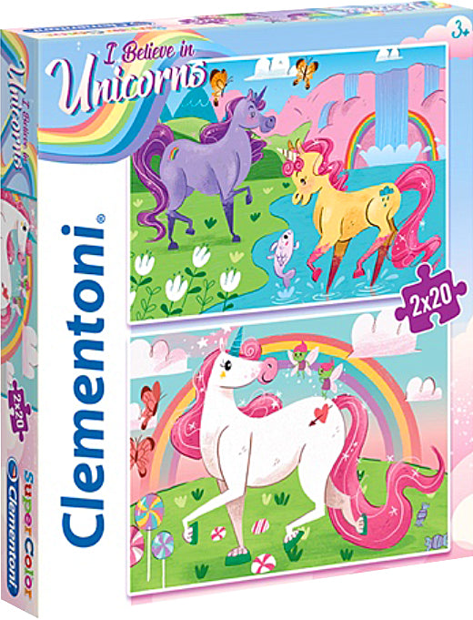 CLEMENTONI CASSE-TÊTE 2X20 PIÈCES - LICORNE