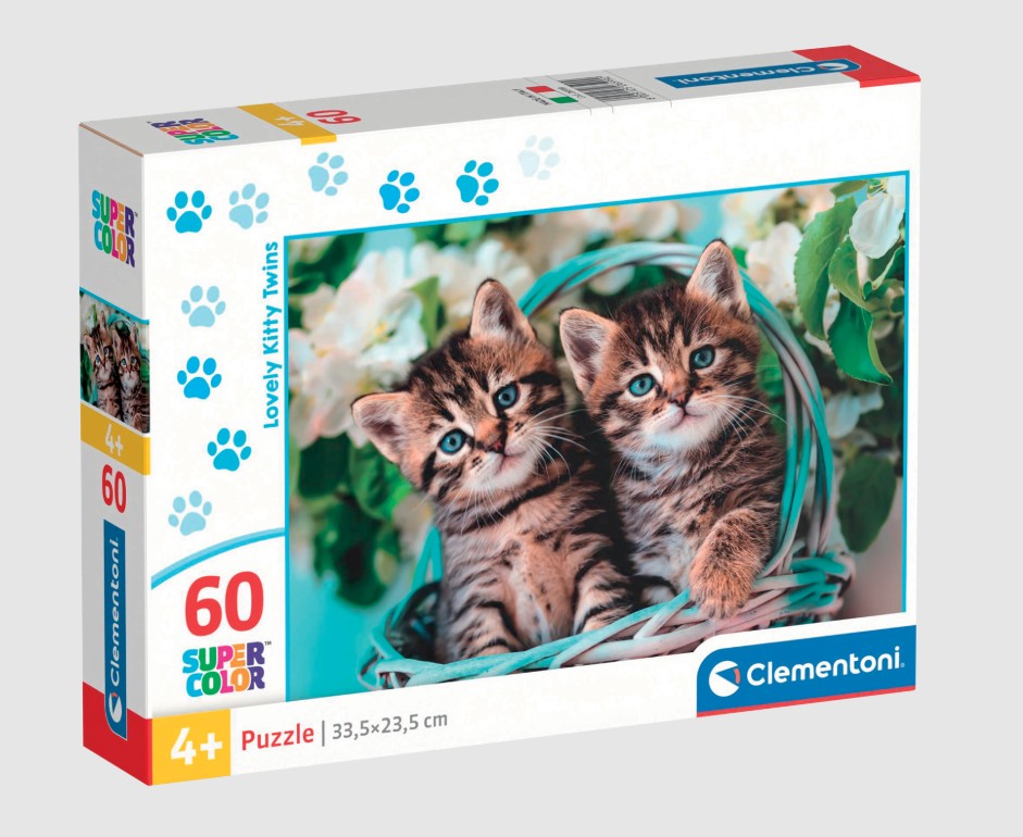 CLEMENTONI CASSE-TÊTE 60 PIÈCES - ADORABLES CHATONS JUMEAUX #26599