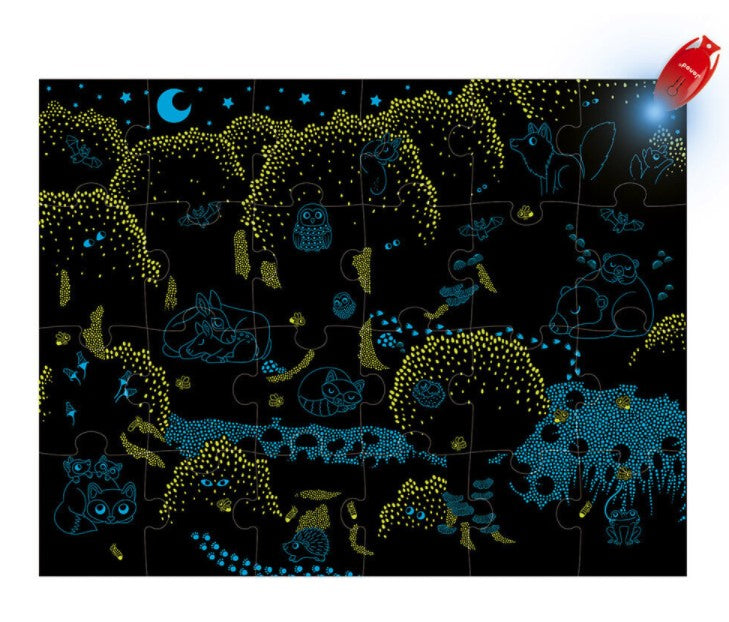 JANOD CASSE-TÊTE MAGIQUE 24 PIÈCES - LA FORÊT + MINI LAMPE