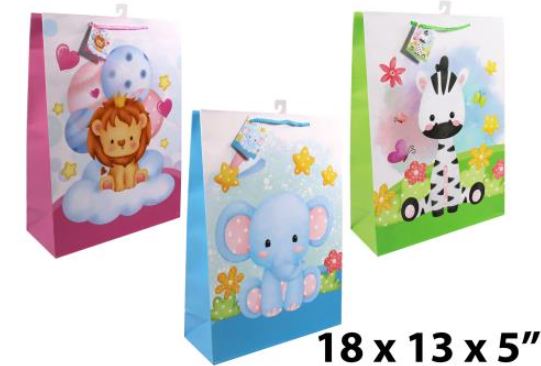 SAC CADEAU LARGE -BÉBÉS ANIMAUX ASST