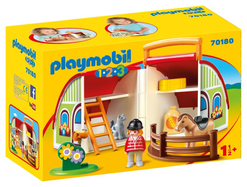 PLAYMOBIL 1-2-3 - PONY FARM CARRIER #70180