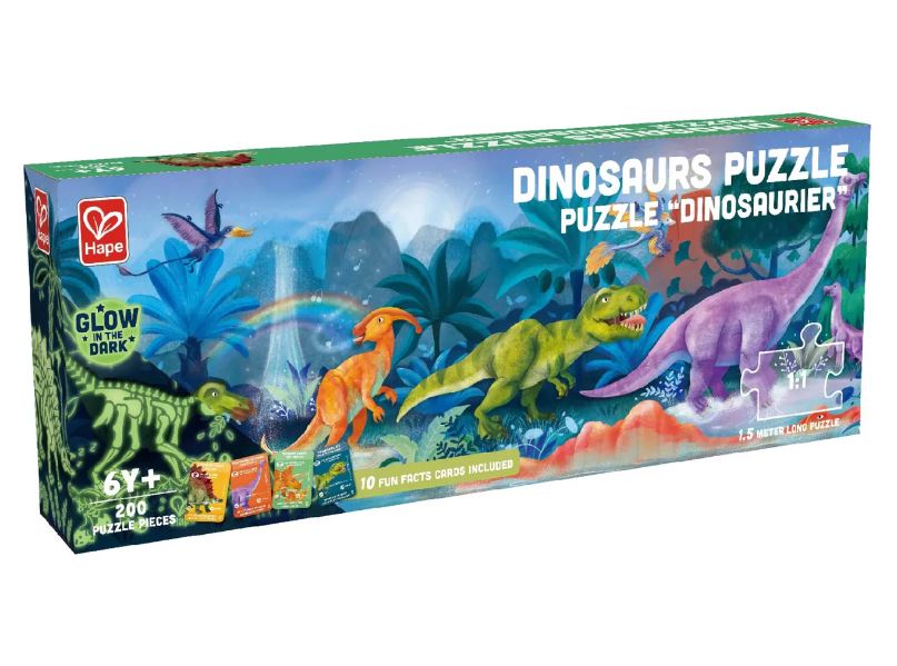 HAPE CASSE-TÊTE 200 PIÈCES - DINOSAURES PHOSPHORESCENTS #E1632