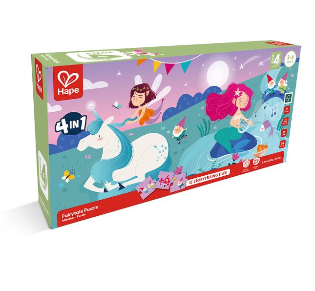 HAPE CASSE-TÊTE PROGRESSIF 4 EN 1 - 9-12-16-20 PIÈCES - CONTES DE FÉES #E1640
