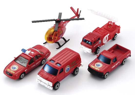 ENSEMBLE DE 5 VOITURES (VÉHICULES D'URGENCE, DE POLICE ET DE CONSTRUCTION ASST