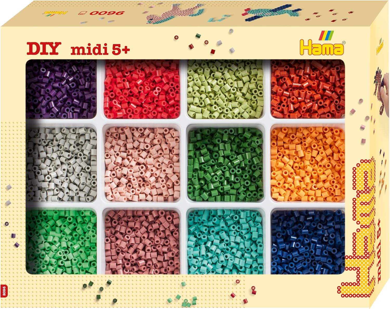HAMA - 9600 PERLES AVEC BOÎTE DE TRI