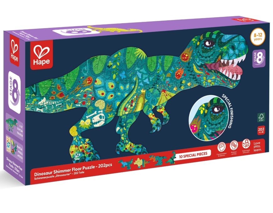 HAPE CASSE-TÊTE 202 PIÈCES DE PLANCHER - DINOSAURES (SILHOUETTE) #E1667