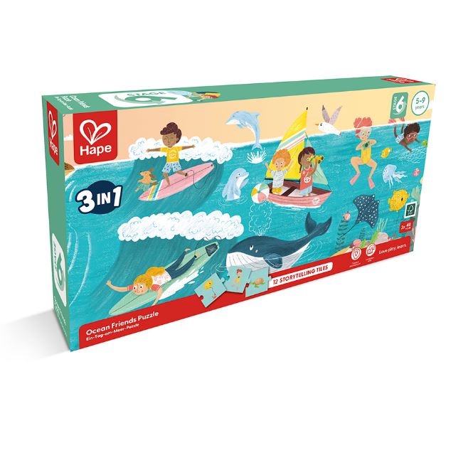 HAPE CASSE-TÊTE 3 X 48 PIÈCES - LES AMIS DE L'OCÉAN #E1645