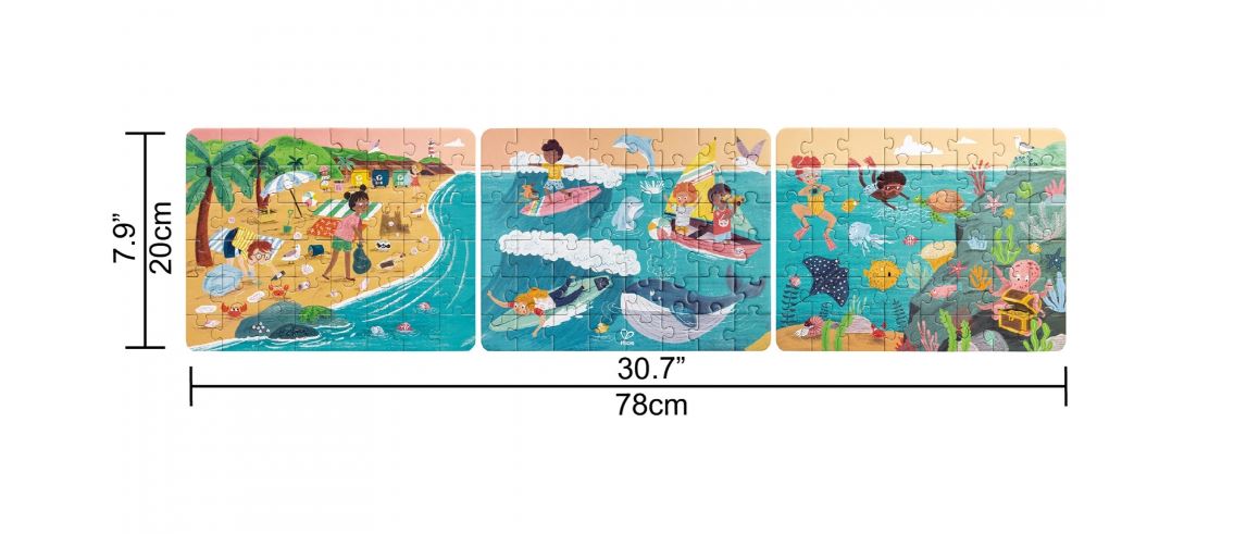 HAPE CASSE-TÊTE 3 X 48 PIÈCES - LES AMIS DE L'OCÉAN #E1645