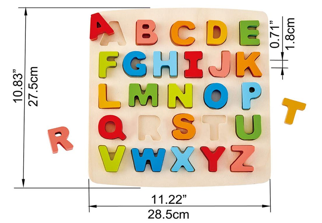 HAPE - CASSE-TÊTE EN BOIS ALPHABET 24 PIÈCES -LETTRES MAJUSCULES