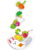 WOODEN RABBIT STACKING AND THREADING GAME