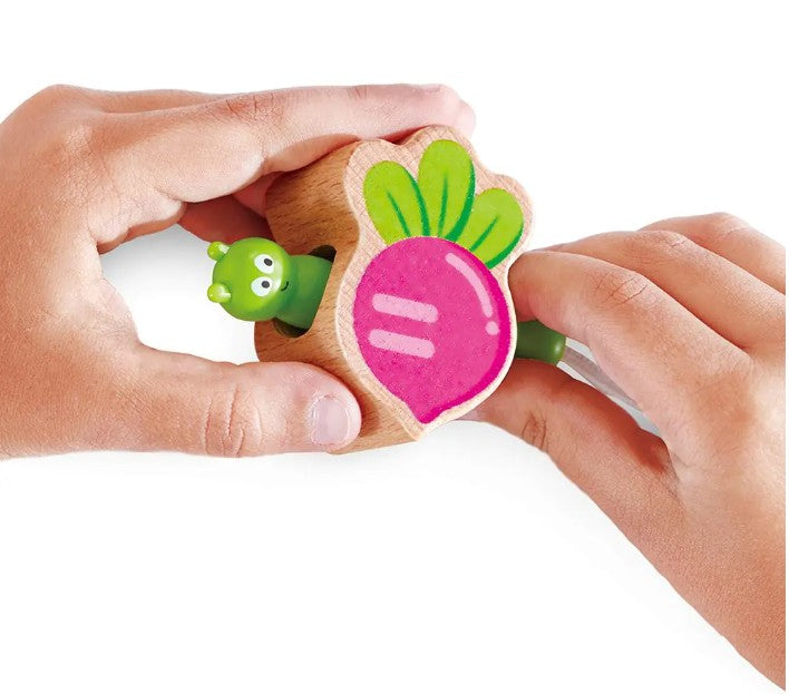 WOODEN RABBIT STACKING AND THREADING GAME