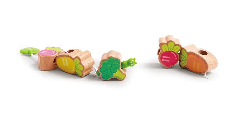 WOODEN RABBIT STACKING AND THREADING GAME