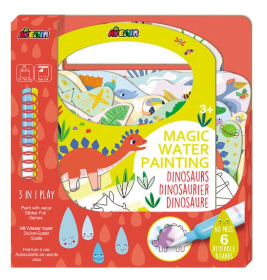 LIVRE À COLORIER AVEC CRAYON À EAU - DINOSAURES