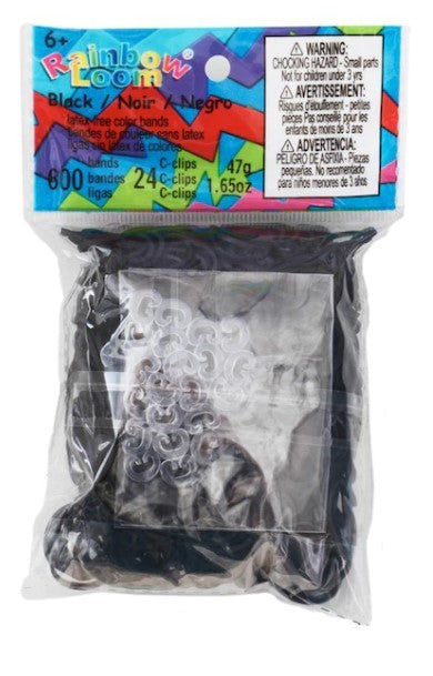 SACS D'ÉLASTIQUES À BRACELETS NOIR POUR RAINBOW LOOM