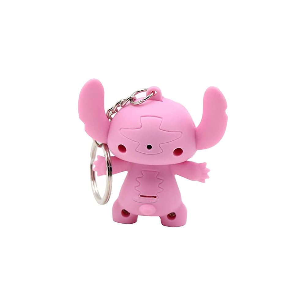 PORTE-CLÉS ANGEL AVEC SON ET LUMIÈRE (STITCH ROSE)