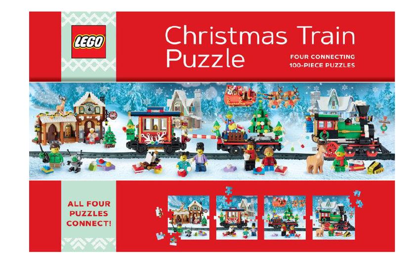 CASSE-TÊTE DE LEGO 4 X 100 PIÈCES - TRAIN DE NOËL