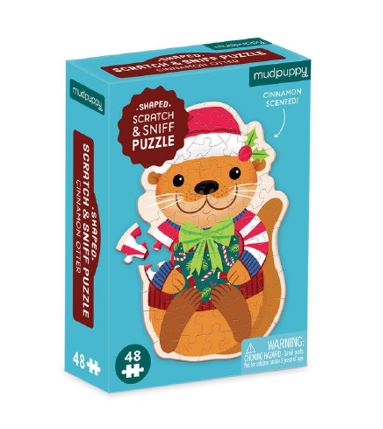 MUDPUPPY CINNAMON OTTER 48-PIECE SILHOUETTE PUZZLE (SCRATCH AND SNIFF)
