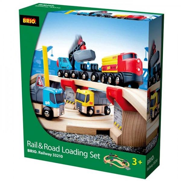 BRIO - RAIL & ROAD LOADING SET (CIRCULAR TRACK WITH SLOPE) "BEST SELLER" #33210