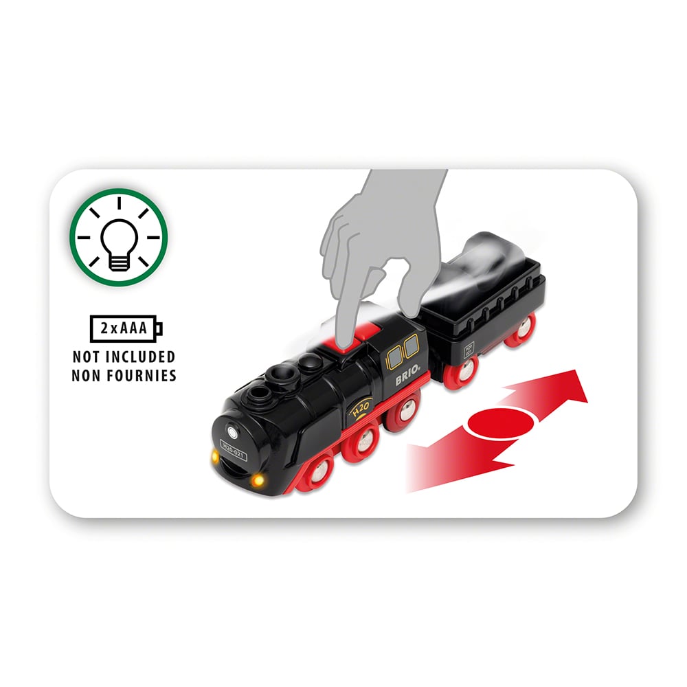 BRIO - BLACK BATTERY-POWERED STEAM LOCOMOTIVE #33884