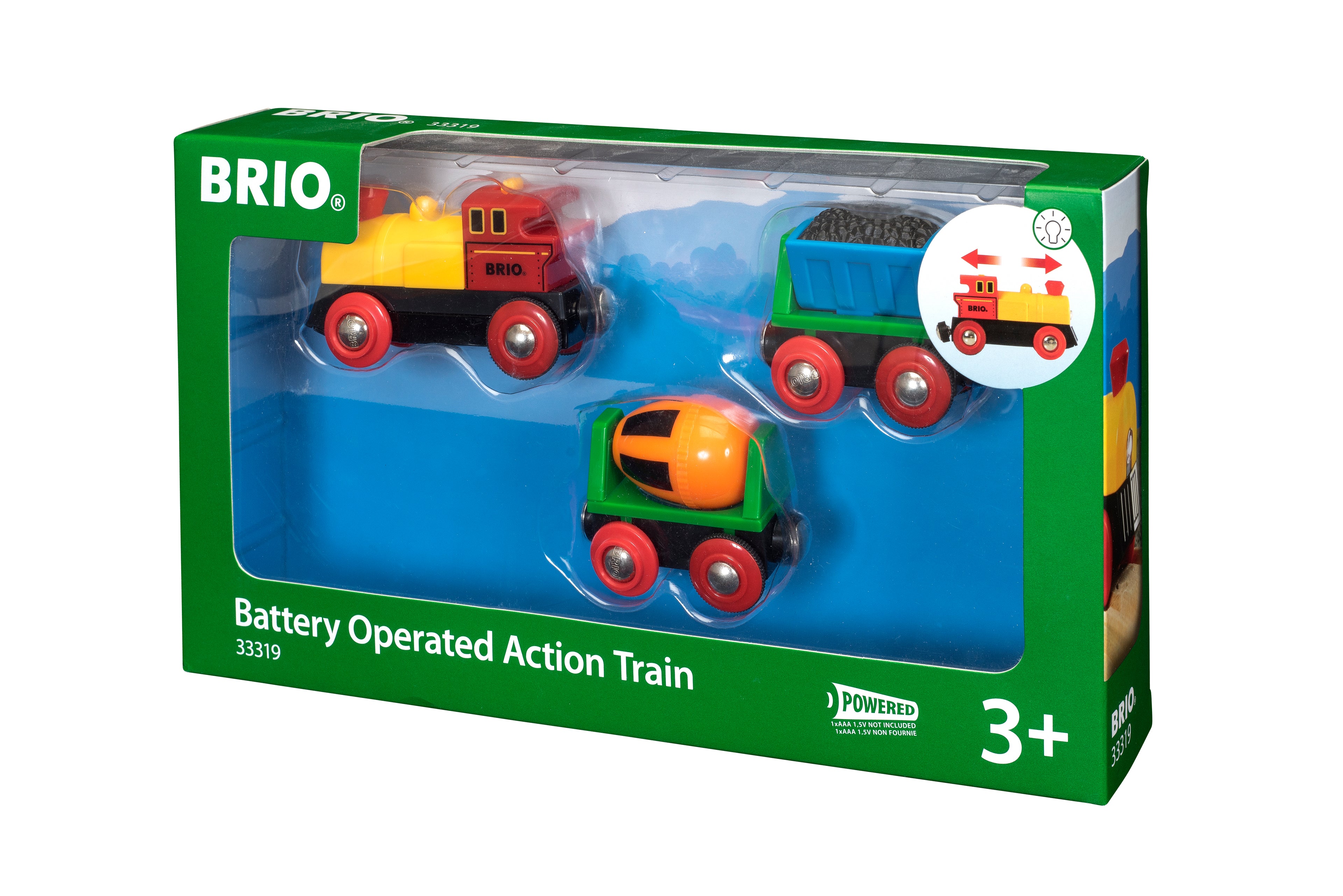 BRIO - TRAIN DE MARCHANDISES À PILE AVEC LUMIÈRE #33319