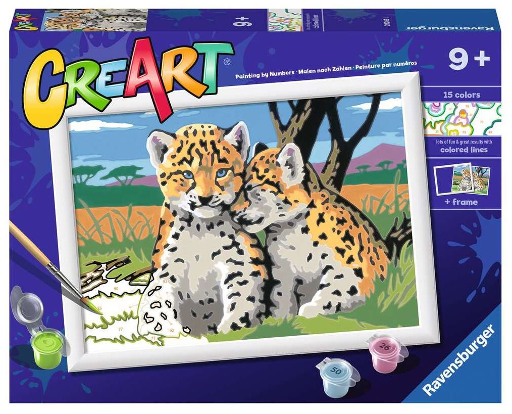 RAVENSBURGER CREART PAINT BY NUMBERS - SAFARI FRIENDS - 7" X 10" SMALL